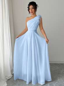 Modelyn Francuska sukienka retro z asymetrycznym dekoltem i bez rękawów w stylu leśnym