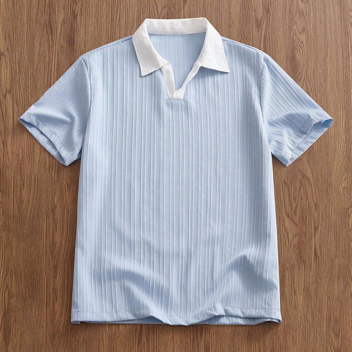 Camisa polo de manga corta de corte regular y casual tejida para hombres