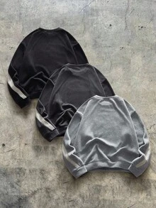 AXEPEAK Men's 3pcs Knitted Fashion Sweatshirt Set, Fall Winter Clothes, Long Sleeve Tops - Multicolor - View 2