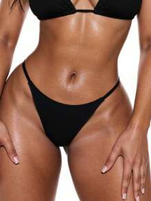 Swim Basics 女士纯色比基尼泳裤，简约沙滩度假风