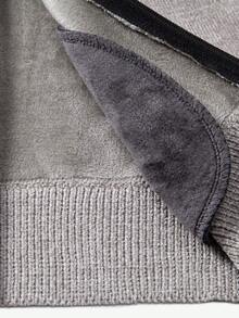 Manfinity Homme Men's Thermal Lined Casual Stand Collar Long Sleeve Cardigan, Versatile For Autumn/Winter - Grey - View 5