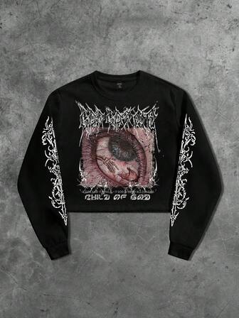 Street Life Felpa girocollo corta bianca da uomo, autunno/inverno