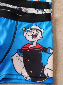 Popeye X SHEIN 4pcs Tween Boy Cool Boy Soft & Comfy Cute Cartoon Printed Underwear,Basic Casual Briefs Fall Winter Boxers For Kids Cartoon Boxers Boxers Graphic Boys Trunks Kids Underwear Boys - Blue - View 7