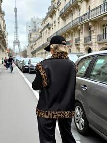 EMERY ROSE Chaqueta/chaleco de mujer de talla grande de piel sintética y piel sintética, de estilo casual y de moda