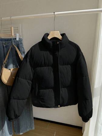 时尚立领灯芯绒长袖棉衣，适合少女秋冬装