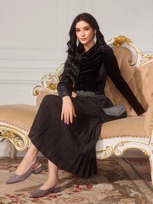 CUCCOO TILAWA Sandalias de tacón bajo tipo mule con punta puntiaguda y aplicaciones de rhinestones - Gris - Ver 2