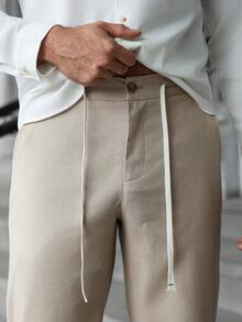 Manfinity Homme Męski casualowy komplet z koszulą i spodniami w jednolitym kolorze