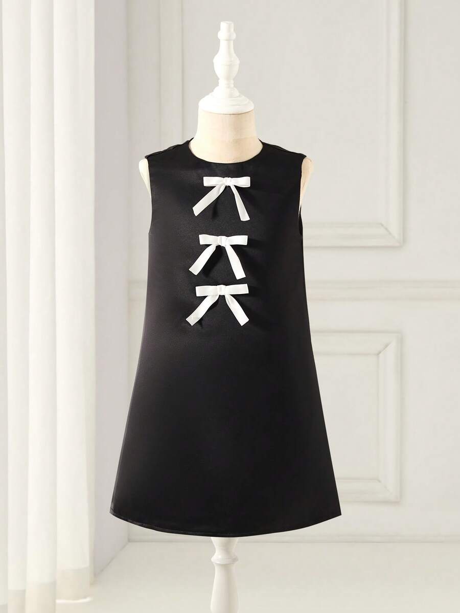 Glamorique Kids Young Girls Dress,Bow,Wedding,Suitable For Formal Occasions, Stage, Piano Performance - Black - View 1