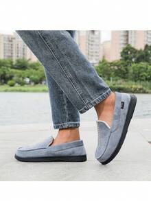 Pantuflas Estilo Mocasín Hombre Interior Afelpado Cómodo - Neblina azul - Ver 1