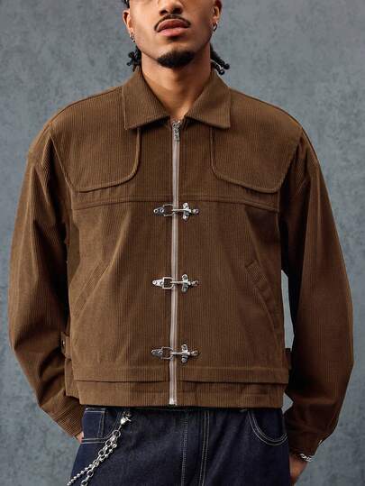 Street Life Herren Streetwear Mode Cord Fliegerjacke