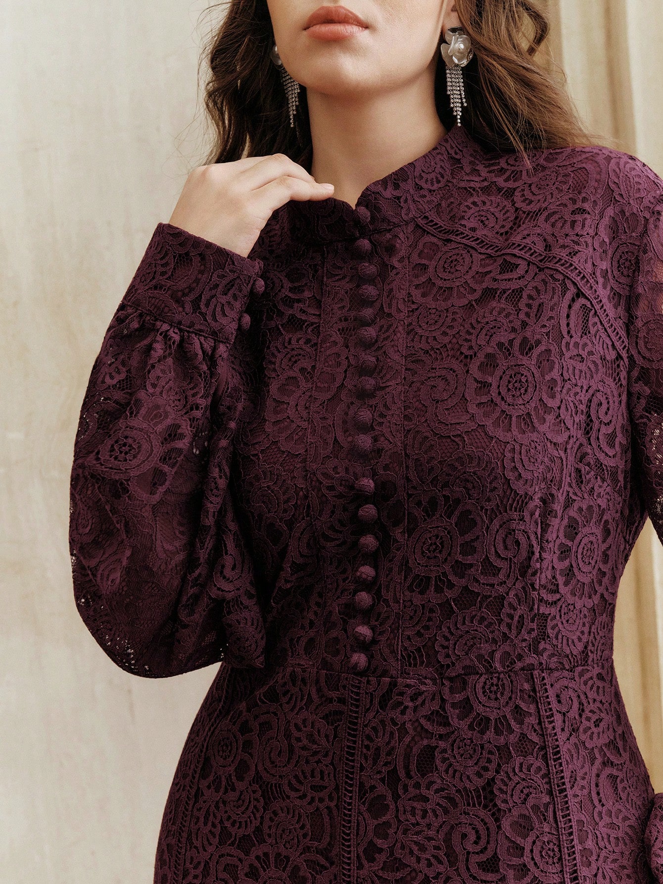 Anewsta فستان ماكسي سوينغ من الدانتيل للنساء، مناس...