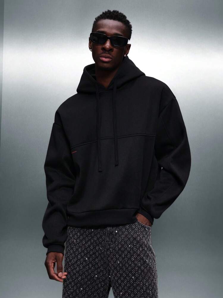 PLAYBOY X SUMWON Boxy Fit Pullover Hoodie With Drawstring Hood Centre Pocket Fall Winter Streetwear Casual Comfort Essential Sweatshirt