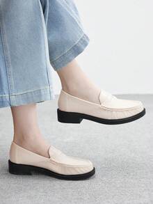 CUCCOO BIZCHIC 女式休闲一脚蹬平底运动鞋 - 米色 - 查看 3
