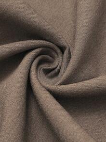 Easura 大码休闲时尚高端优雅条纹拼接双排扣西装外套和半身裙两件套 - 棕色 - 查看 6