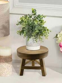 Madebyblanc 1pc Small Wooden Stool Display Stool Decorative Round Wooden Base Stool, Suitable For Small Flower Pot Display, Home Decoration And Office Auxiliary Stand, Decorative Stand, Sturdy Base, Plant Stand, Flower Pot Stand, Plant Enthusiasts