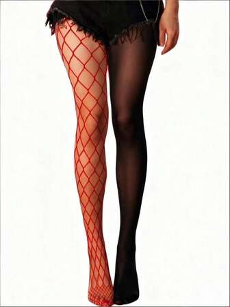 Goth (2 piezas) Medias/Mallas/Leggings/Pantalones ajustados de mujer de alta elasticidad de red de pesca