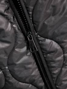 Rusticease Plus Size Solid Color Pocketed Zip-Up Sleeveless Padded Coat, Casual For Autumn/Winter Christmas Pajamas Christmas Clothes New Year Clothes Winter Clothes For Women Women's Winter Coat - Black - View 7