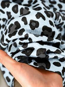 CosyJoli Maglione casual elegante da donna taglia comoda, con stampa leopardata francese e grafica romantica, adatto per l'autunno/inverno