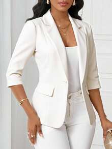 SHEIN Lady Off-Shoulder Collar Light Blue Women's Pleated Long Dress,Fall Clothes For Women Women White Blazer Women Blazers