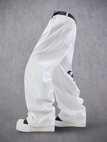 Manfinity Denimwave 男士街头时尚闪电印花宽松纯棉牛仔裤 - 白色 - 查看 2