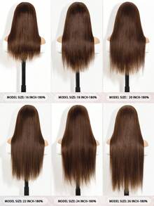 ALL READY WIG Glueless13x4 Chocolate Brown Lace Front Wigs Human Hair With Baby Hair 180 Density Straight Lace Frontal Human Hair Wigs Pre Plucked Hairline 4# Brown Wig 26 Inch - S4 - View 3
