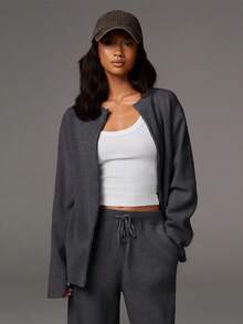 Athîral Casual Fashion Versatile Comfortable Loose Long Sleeve Women Cardigans 2 Pieces Lounge Set Women Women Lounge Sets Comfy Lounge Set Pink Lounge Set Knit Lounge Set In Fall/Winter,Fall,Fall Clothes For Women - Dark Grey - View 4