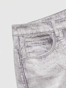Street Life Spring Casual Graphic Men'S Angel Printed Casual Denim Jeans - Light Grey - View 3