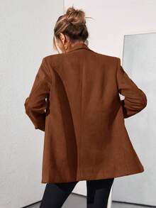 Aveloria Modichic Solid Color Fashionable Commuting OL Office Lady Design Suit Blazer  - Orange - View 2