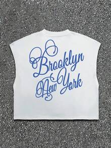 Manfinity Dauomo 夏季英文字母印花短款男士T恤