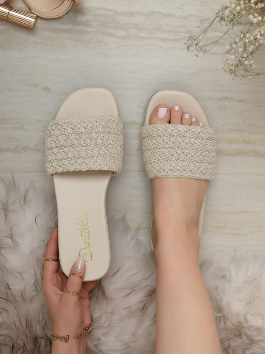 sandalia de piso, sandalia tejida, sandalia textil, sandalia casual, sandalia cómoda, sandalia mujer, sandalia verano, sandalia artesanal, sandalia ligera, sandalia plana, sandalia playa, sandalia moda - Blanco - Ver 1