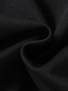 SHEIN 2 Stücke/Set Jungen Outfit im Collegestyle: Schwarzes Strickoberteil mit weißen Ärmeln, großer Buchstabe A Aufdruck, passende bedruckte Jogginghose mit geripptem Kragen, Bündchen und Saum, Gummibund für Komfort, lässiger und sportlicher Look, geeignet für Frühling/Herbst, Alltagstragen, Schule, Reisen