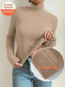 Women's Casual Tight-Fitting Long Sleeve Base Layer T-Shirts, Fall - Camel - Ver 2