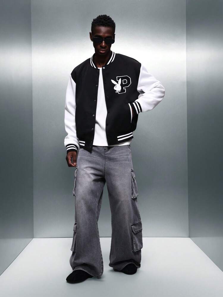 PLAYBOY X SUMWON Varsity Jacket With Snap Buttons And Logo