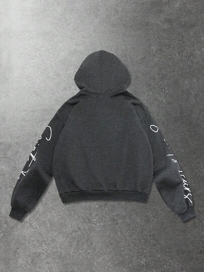 Street Life Men's Hooded Sweatshirt, Casual Street Style, Popular American Eye Graphic Print Short Hoodie, Autumn/Winter