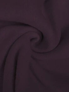 Elenzga 女士镂空星形图案圆领长袖毛衣，秋冬款 - 中紫紅色 - 查看 6