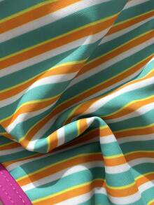 Swim Mod بدلة سباحة مجموعة بيكيني مثيرة بحزام رباط على الرقبة مخطط للنساء في الصيف - متعدد الألوان - مشاهدة 8