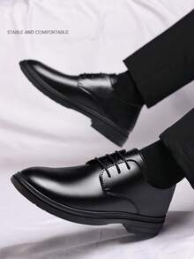 Zapatos de cuero para hombres zapatos de cuero para hombres, zapatos de cuero de estilo elegante y casual, adecuados para negocios, trabajo, fiestas y actividades. - Negro - Ver 2