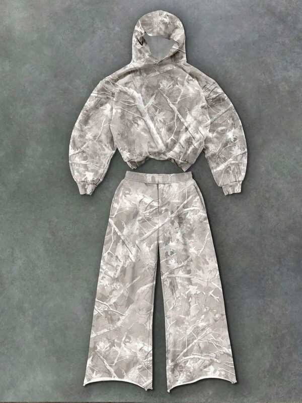 Noixe 秋冬 枯れ葉カモフラージュ セット (長袖トップス&パンツ 2点セット)