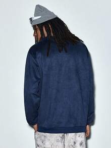 Modcrash 泰同淼男士休闲秋季拉链立领飞行员夹克 - 藏蓝色 - 查看 8