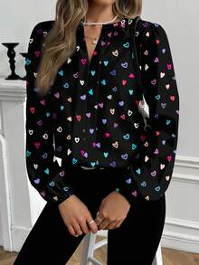 Glamance Maria Clara Maia Casual Minimalist Women's Floral Print Long Sleeve Shirt, Suitable For Spring And Autumn Women Blouse Elegant Bird Print Blouse Floral Print Blouse Long Sleeve Blouse Women Fashion Blouse Fall Women Clothes Back To School Work Clothes Women Autumn And Winter Business Casual Outfits Going Out Elegant Blouses New Year Chic Stylish Clothing Collection