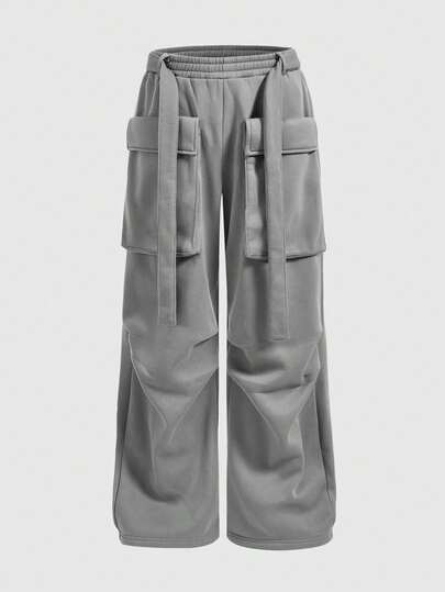 Street Life بنطلون رياضي بخصر منحني على الطراز الشارعي الهيب هوب للرجال