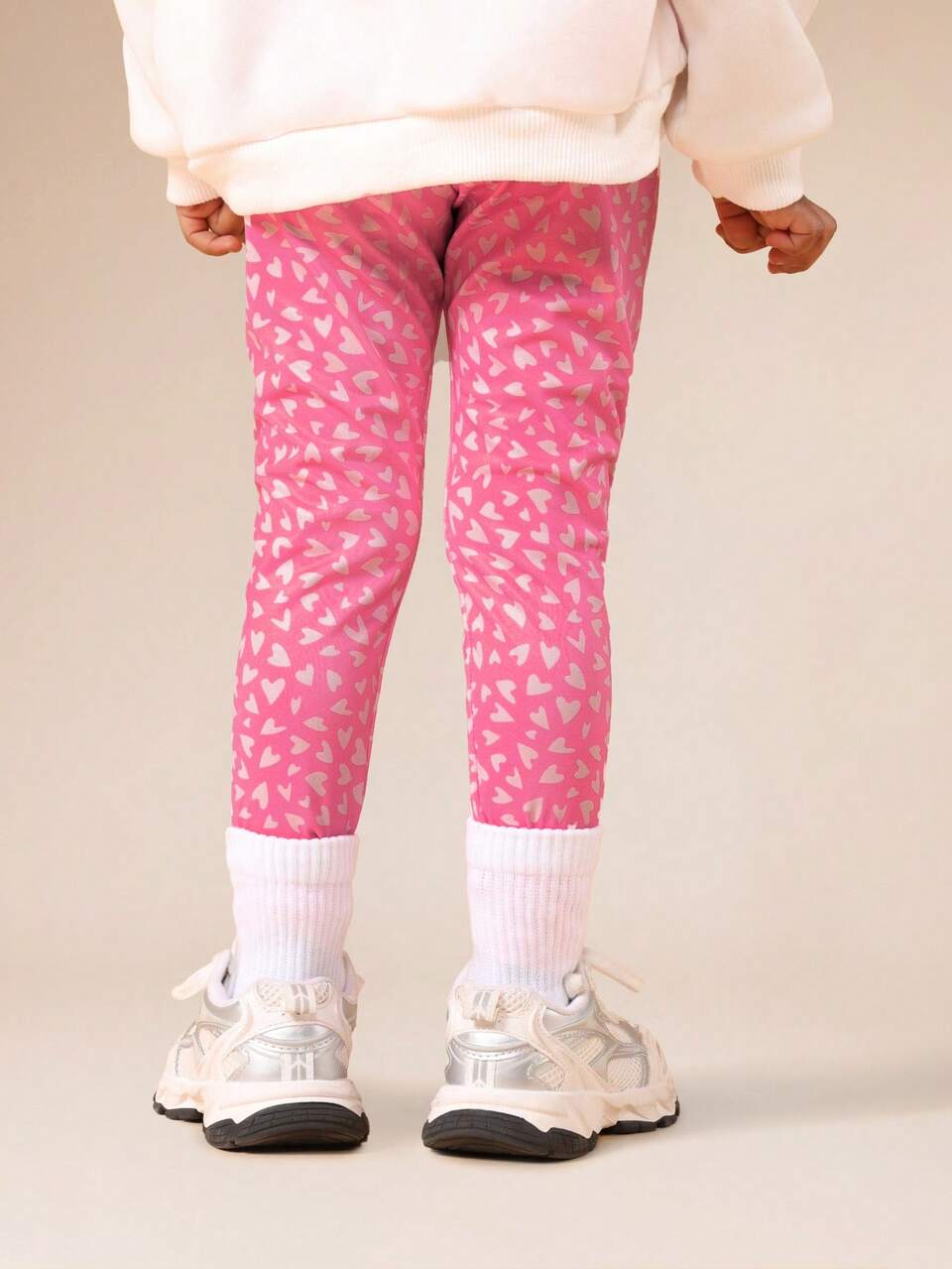 Leggings elasticizzati con motivo a cuore