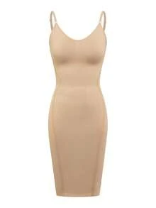 SHAPORA Seamless Cami Shapewear Slip Dress With Adjustable Straps-Tummy Waist Control