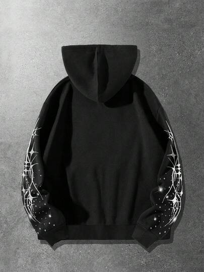 Street Life Sudadera con capucha con cremallera y estampado digital de ángel cupido para hombres