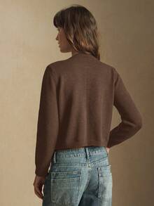 Maija Damski jednorzędowy kardigan z okrągłym dekoltem i metalowymi guzikami, dzianinowy, do pracy w mieście, elegancki, biznesowy, casualowy, podstawowy top na wyjścia, na Boże Narodzenie i Nowy Rok, jesień/zima, jesień dla kobiet