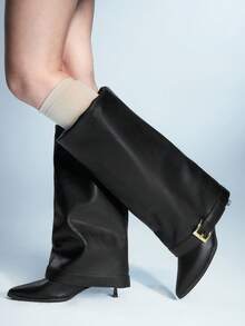 Sugerpunk Pointed Toe, High Shaft, Thin Heel Over The Knee Boots, Women's Sexy Lady Rider Boots Black Boots Fall For Christmas - Black - View 7