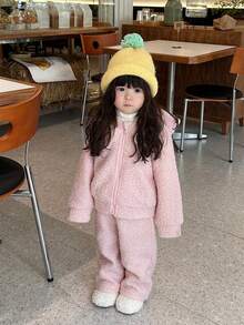 DAZY 2pcs/Set Toddler Girls' Hooded Sequin Sweatshirt And Loose Fit Pants Set - Grey - View 4