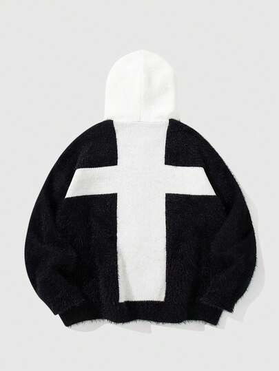 Casual Loose Hooded Long Sleeve Zip-Up Men Cardigans