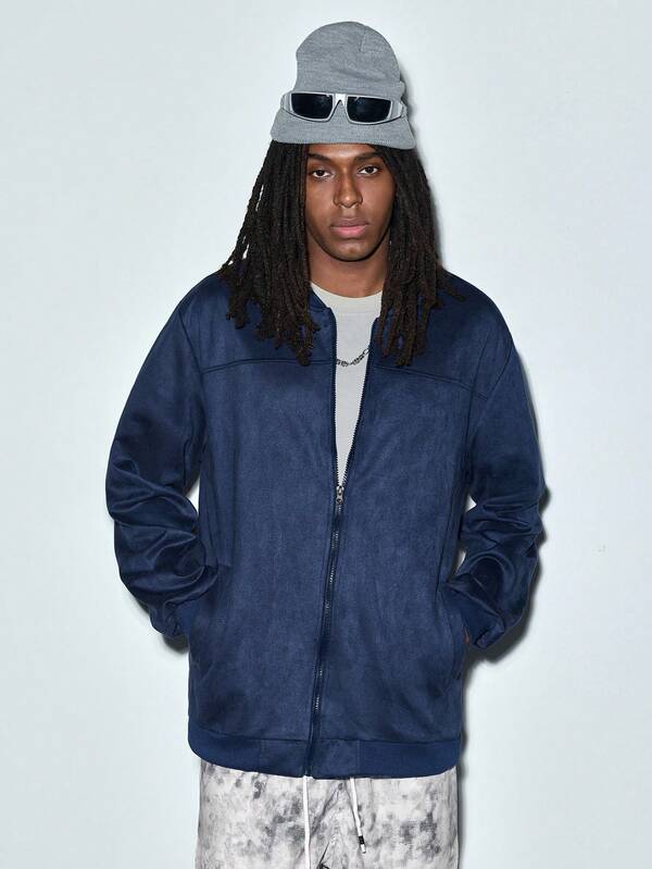 TAI TONG MIAO Men's Casual Autumn Zip-Up Stand Collar Bomber Jacket