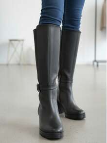 Women Knee-High Boots - Black - View 3